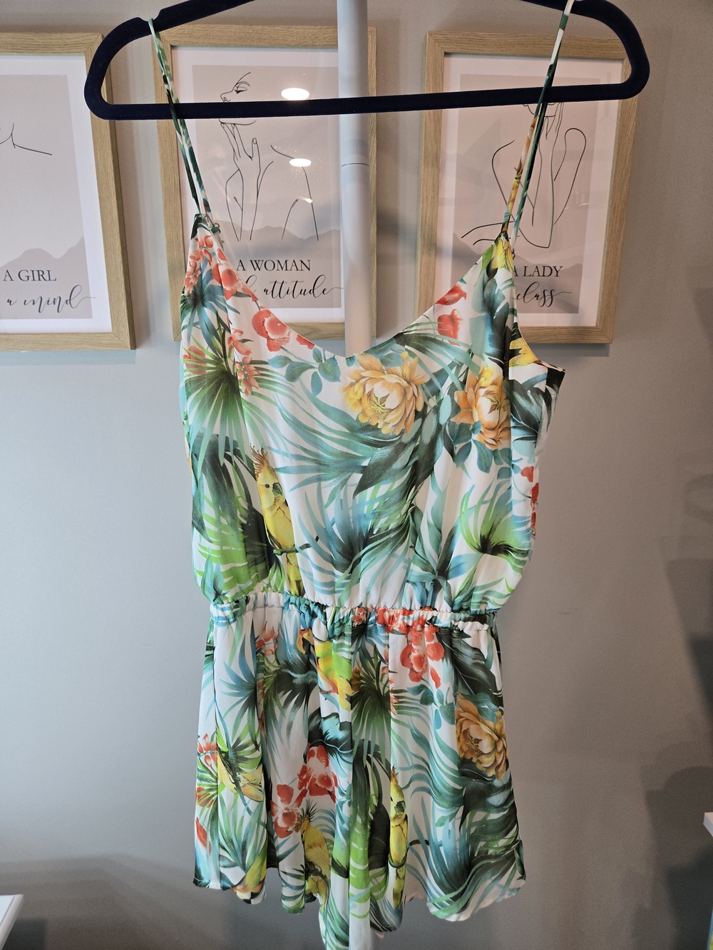 BOGO🔥 Show Me Your MuMu Tropical Floral Green & Yellow Romper